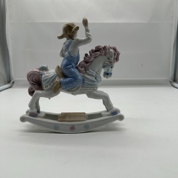 1992 PS (Paul Sebastian) Mexico, Girl On Rocking Horse Porcelain Figurine EUC - Picture 2 of 3